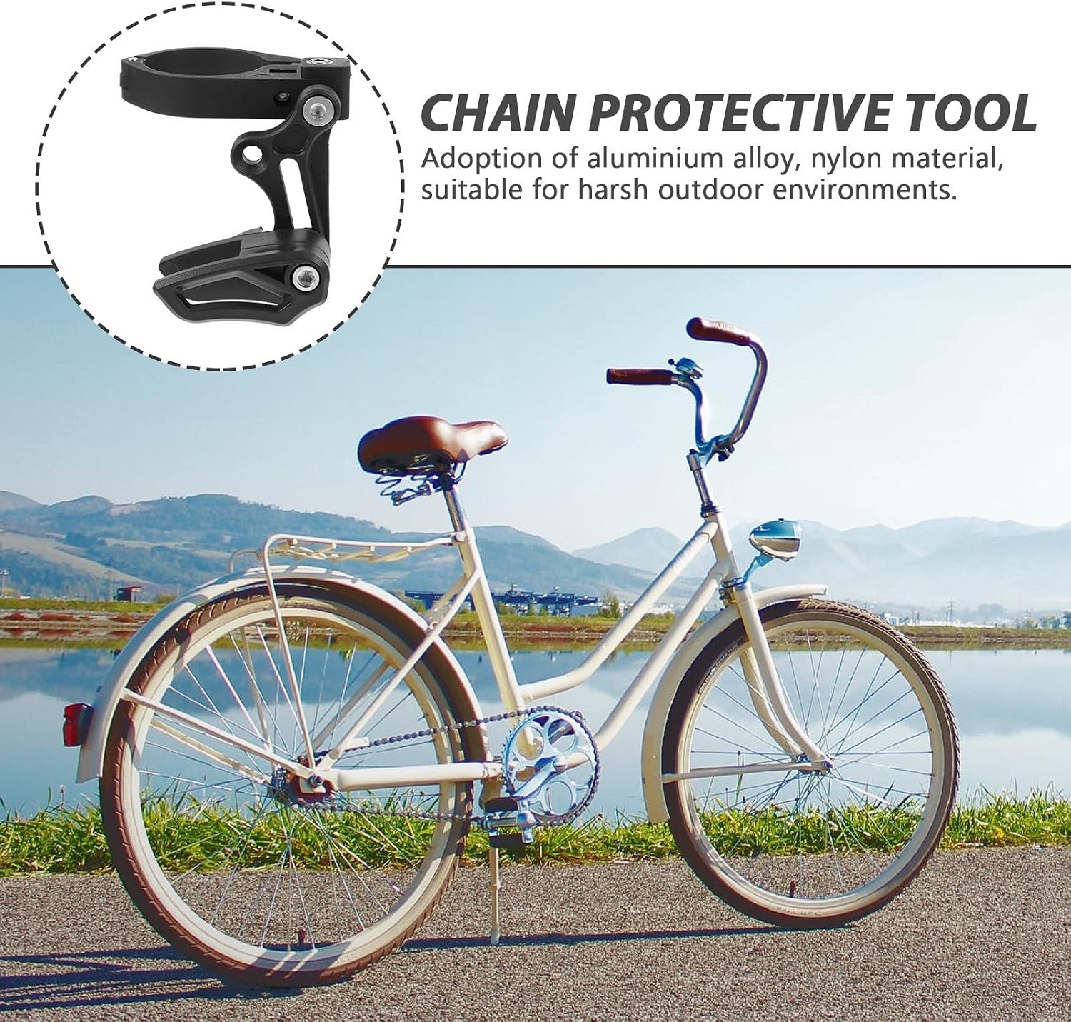 Lightweight Multi-Functional Bike Chain Protector Made of Aluminium Alloy Nylon Sturdy Chain Guard for Outdoor Cycling Tool for Mountain Bikes