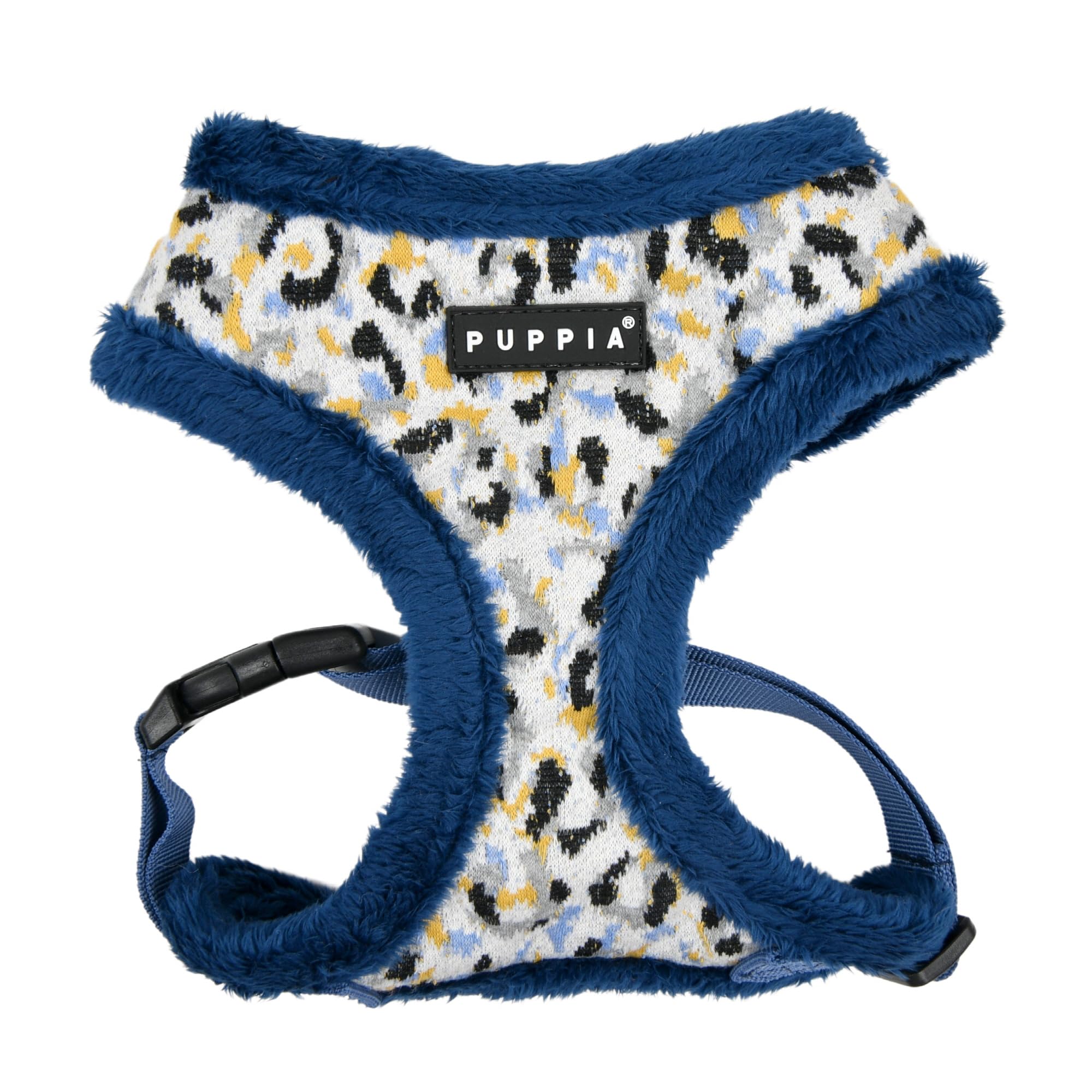 Puppia Huxley Dog Harness Overhead Warm Winter Leopard Pattern Adjustable Chest for Small Medium Dog Blue Large โ image 1
