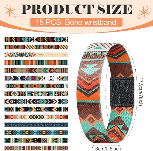 Vista 5 de Cunno 15 pulseras de la amistad de verano para mujer, ajustables, impermeables, reversibles, elásticas, sueltas, bohemias, elegantes, unisex