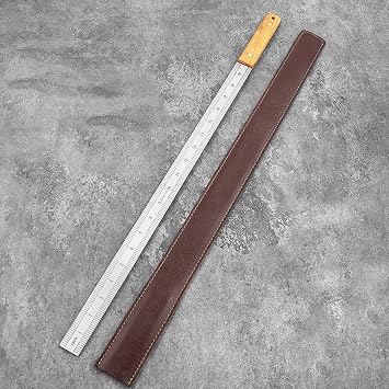 5 Mm Thick Manganese Steel Hardened Centimeter Inch Dual Scale Measuring Tool Ruler With HolsterYellow Handle