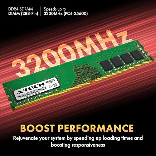 Miniatura 3 de A-Tech 8GB DDR4 3200 MHz UDIMM PC4-25600 (PC4-3200AA) CL22 DIMM Módulo de Memoria RAM de Escritorio No ECC