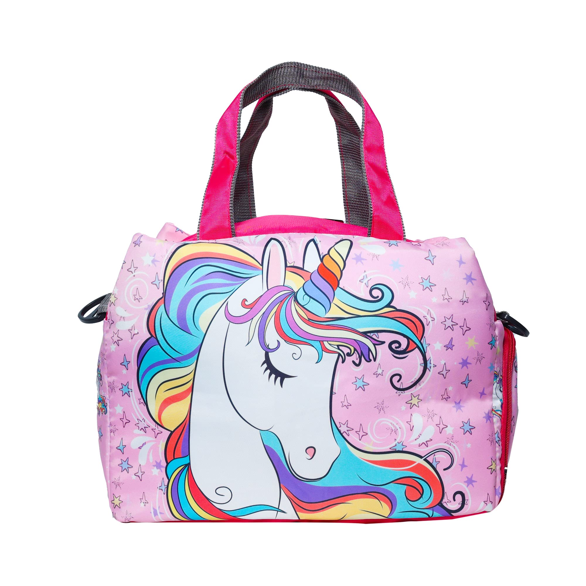 Pink Unicorn Printed Travel Duffle Bag | Multipurpose Sling Bag with Separate Shoe & Laundry Compartment | Perfect for Kids, Men & Women | Lightweight, Durable, & Stylish Travel Companion-image-49