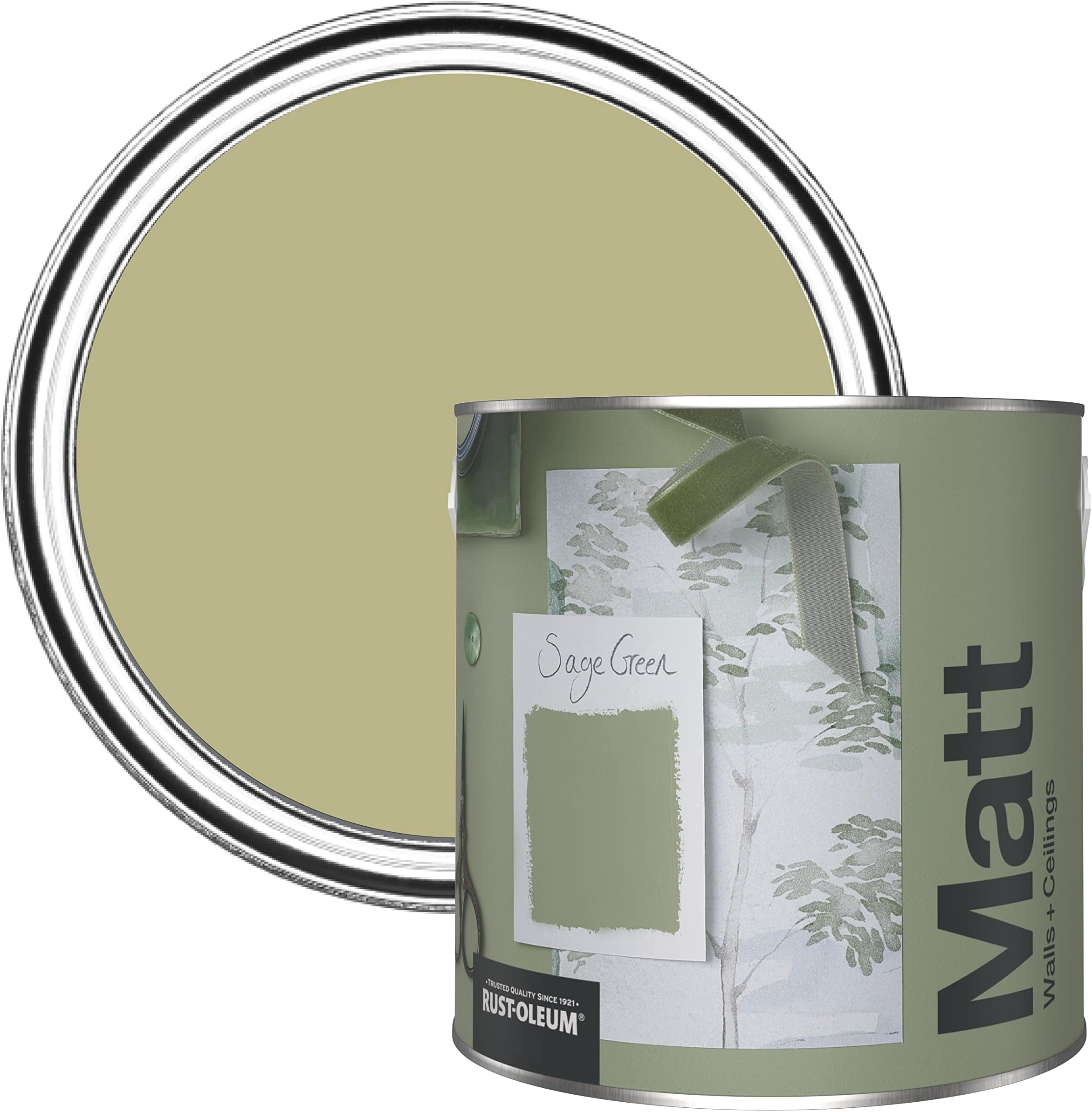 Johnstone's Wall and Ceiling Soft Sheen Emulsion Paint Natural Sage 2