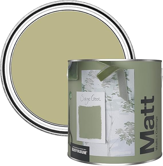 Rust-Oleum Colours Matt Emulsion Wall and Ceiling Paint - Sage Green 2 ...