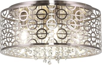 Kira Home Brielle 15" Modern Crystal Flush Mount Ceiling Light, 4-Light