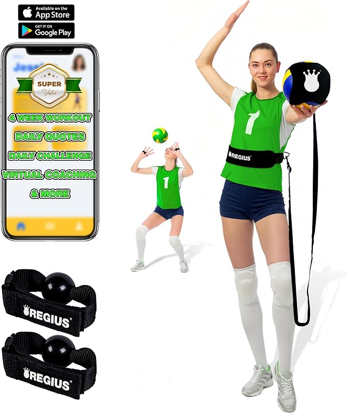 Regius Volleyball Training Equipment 3.0 - Premium Solo Trainer, Perfect for Beginners Practicing Serving, Setting and Spiking, Great Gift Idea ...