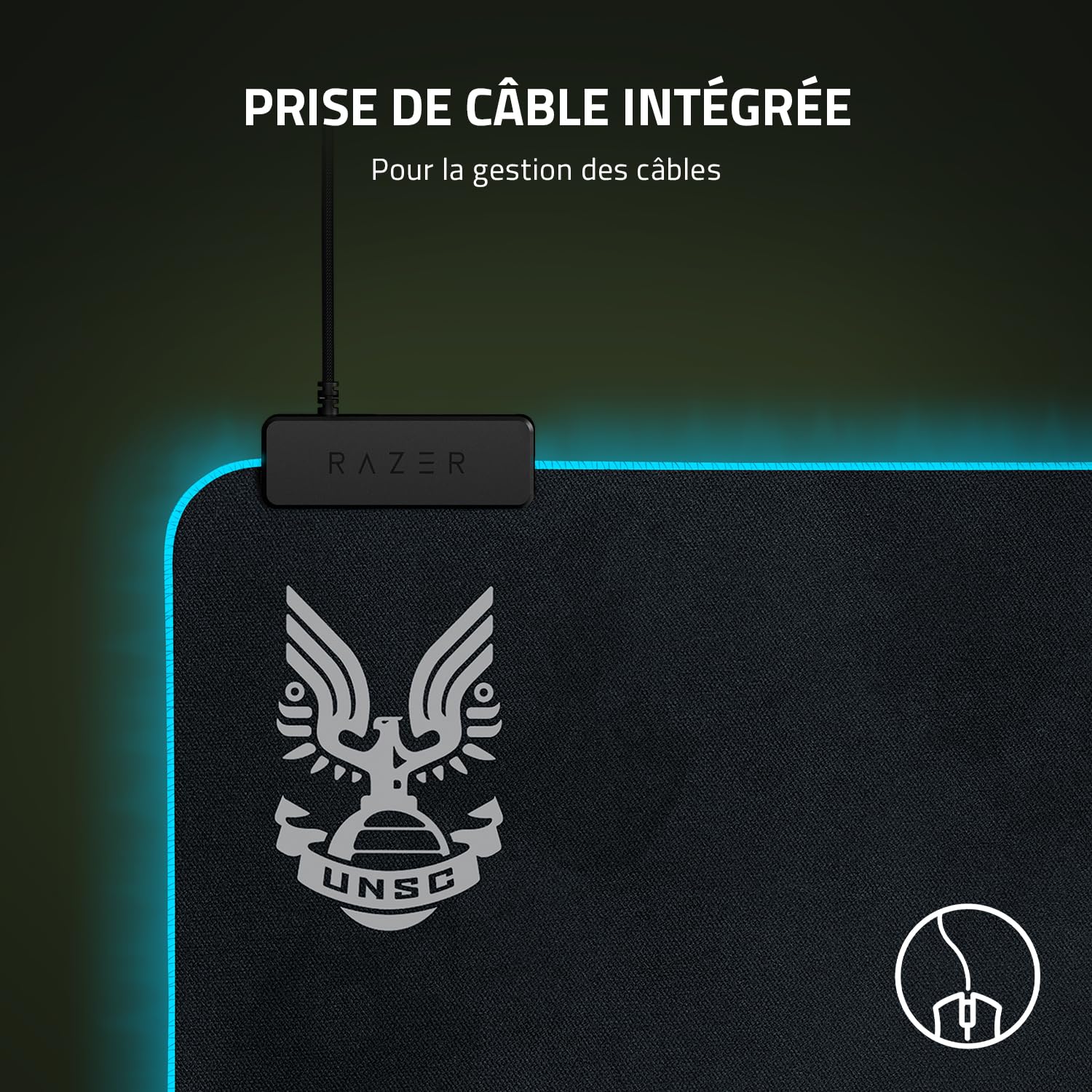Razer Goliathus Extended Chroma - Tapis de Souris Gaming XXL Extra Large et Doux avec éclairage RGB (Support de câble, Surface en Tissu, Bord matelassé) Halo Infinite Ed.