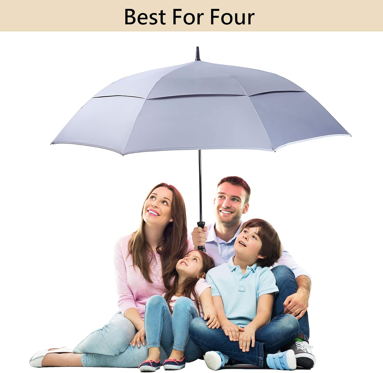 HOSA 54/68 Inch Automatic Open Golf Umbrella, Durable Extra Large Stick Umbrella, Windproof Water Resistant, Double Canopy, UV Protection, Multiple Colors for Men Women