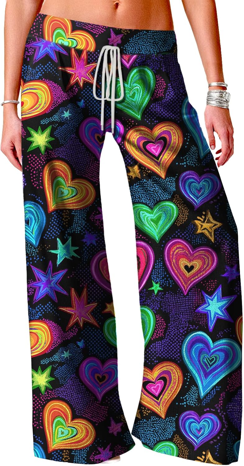 MARSVOVO Fall Winter Harem Pants for Women Trendy Print Elastic High Waist Daily Versatile Vacation Travel Loose Clothing