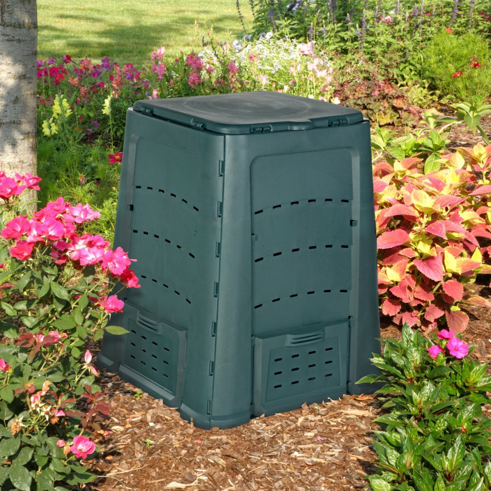 Remaplan Thermoquick –Schnellkomposter Express 600 L (L x B x H 84 x 84 x 105 cm, Farbe Grün, Leichter Aufbau durch Stecksystem, Bequeme Entnahme) 360069-014