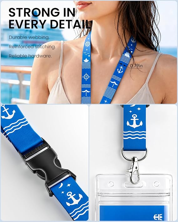 Avorast 5 Pack Cruise Lanyards for Ship Cards, Cruise Essentials