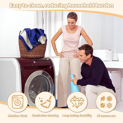 Miniatura 5 de Catalonia Manta impermeable para la intimidad de la cama, funda reversible de forro polar, protector de muebles lavable a prueba de líquidos