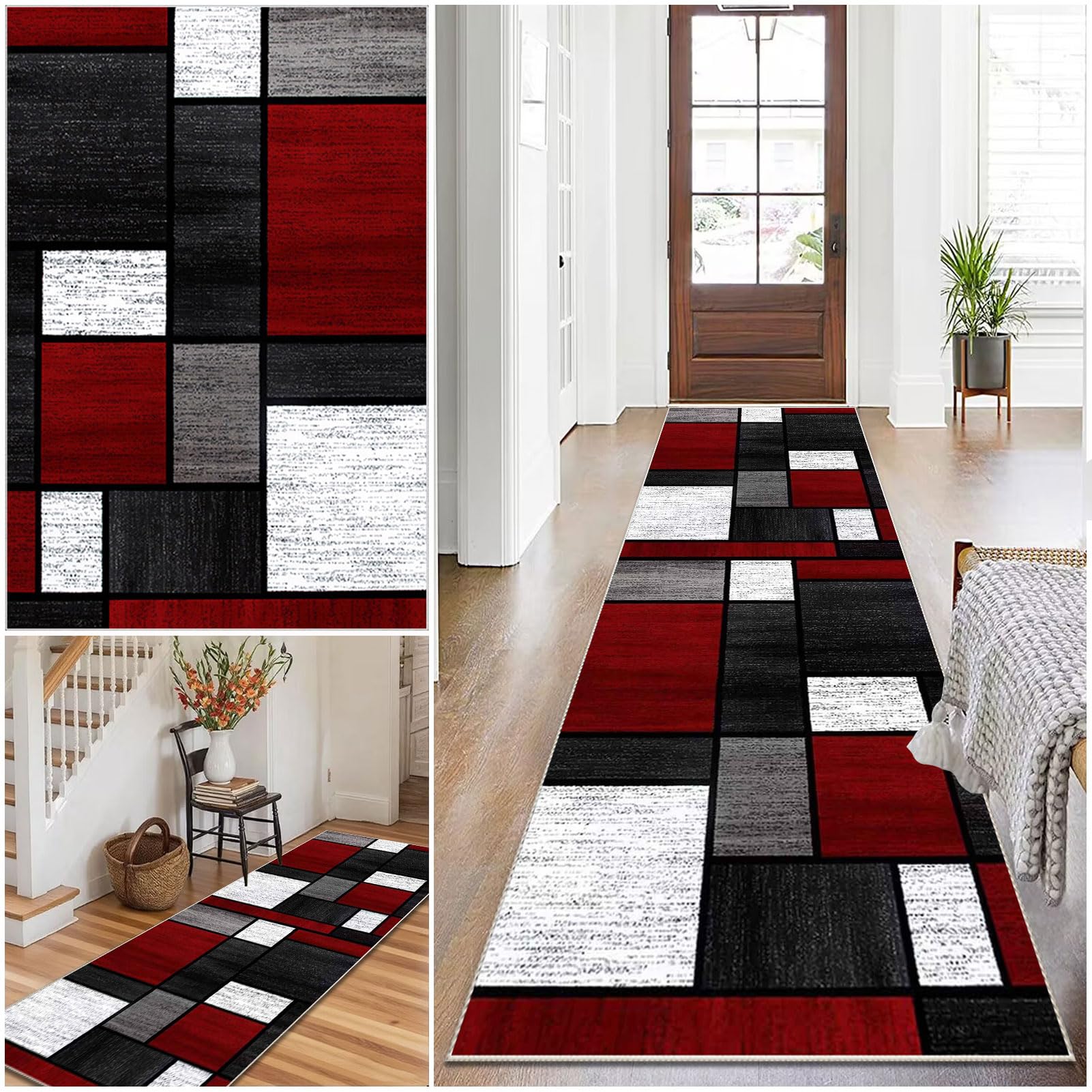 Carpet Runner for hallways Kitchen Runners Non Slip Washable Hallway Runner Long Hall Runner Kitchen Mats Rug Runners for Hallways Bedside Rugs for Bedrooms Entrance Laundry Bedroom 100 x 200 cm