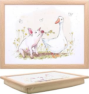 The Leonardo Collection Paper Shed Pig & Duck Laptray | Bean Bag Tray for Meals | Stylish Food Tray for Dinner or Breakfast | Ideal for Home Comfort