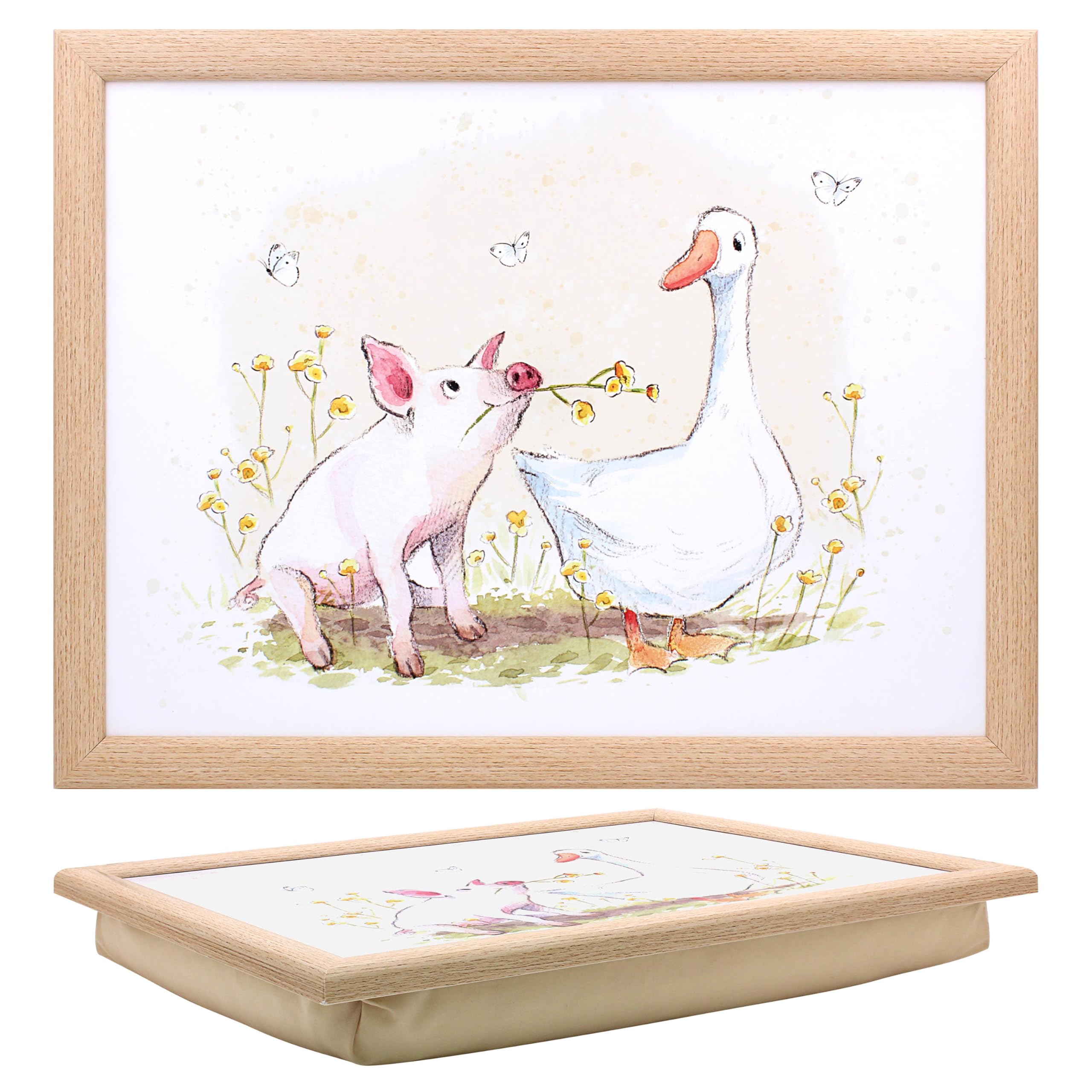 Pig & Duck Lap Tray Cushioned Laptop Tray Padded Beanbag Base TV Dinners Bed