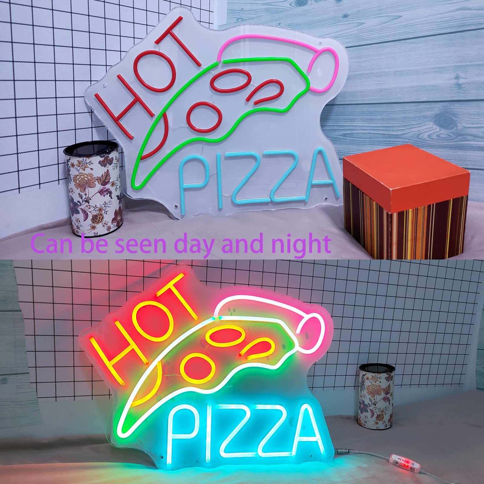 UExnkj-Y Luce Al Neon Pizza Insegna Al Neon Per Pizza Cibo Da Cucina Per Feste 813181