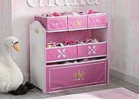 Vista 2 de Delta Children Princess Crown Design & Store - Organizador de almacenamiento de juguetes de 6 compartimientos, certificado Greenguard Gold