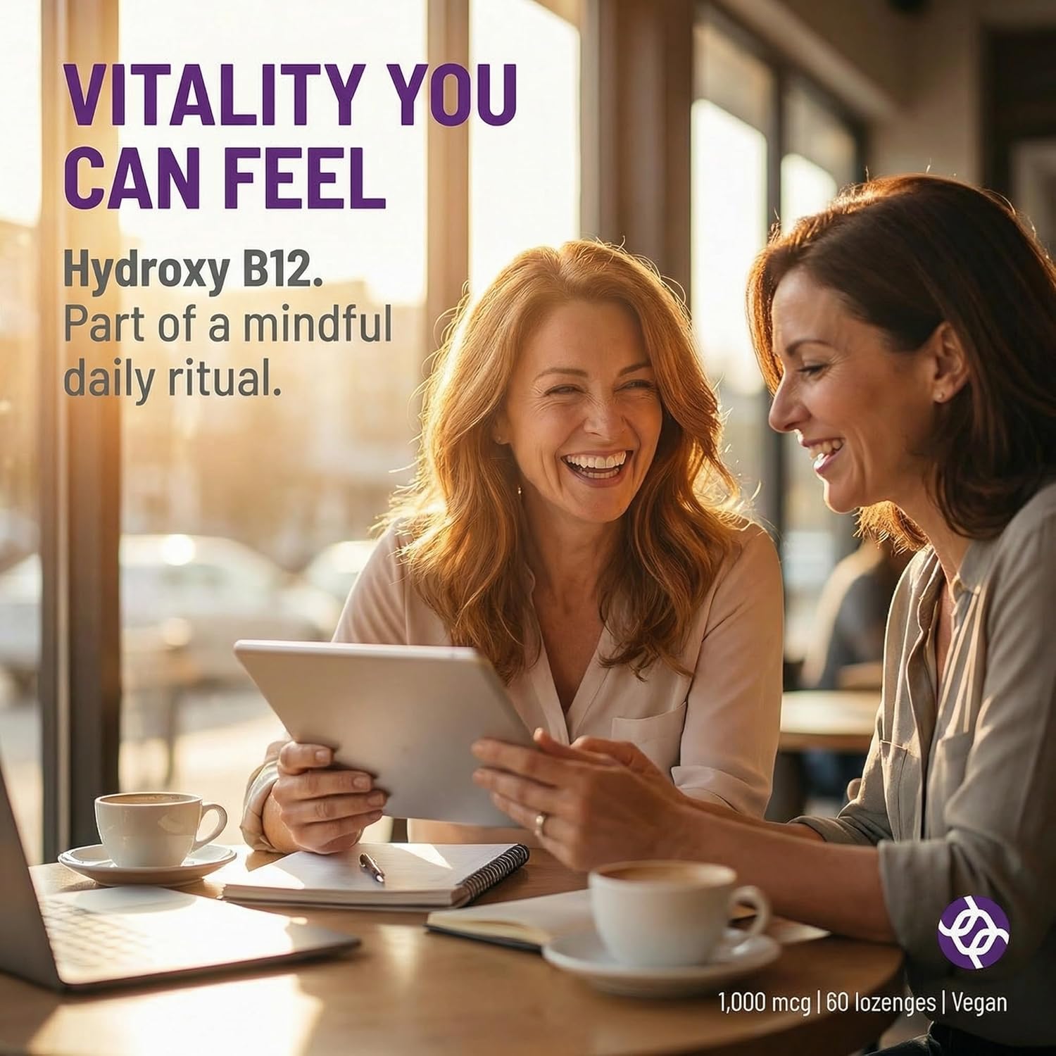 AOR Hydroxy B12 1000mcg 60 Lozenges, 60-Day Supply, Hydroxocobalamin for Daily Vitality, Vegan