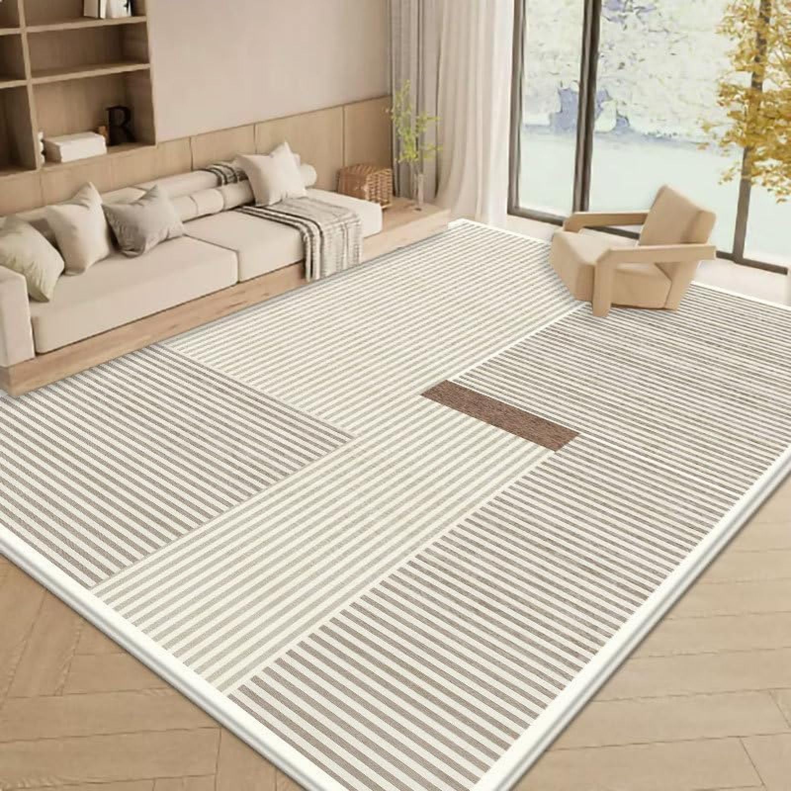 Tapis chambre à coucher 180x270 doux tapis de salon beige