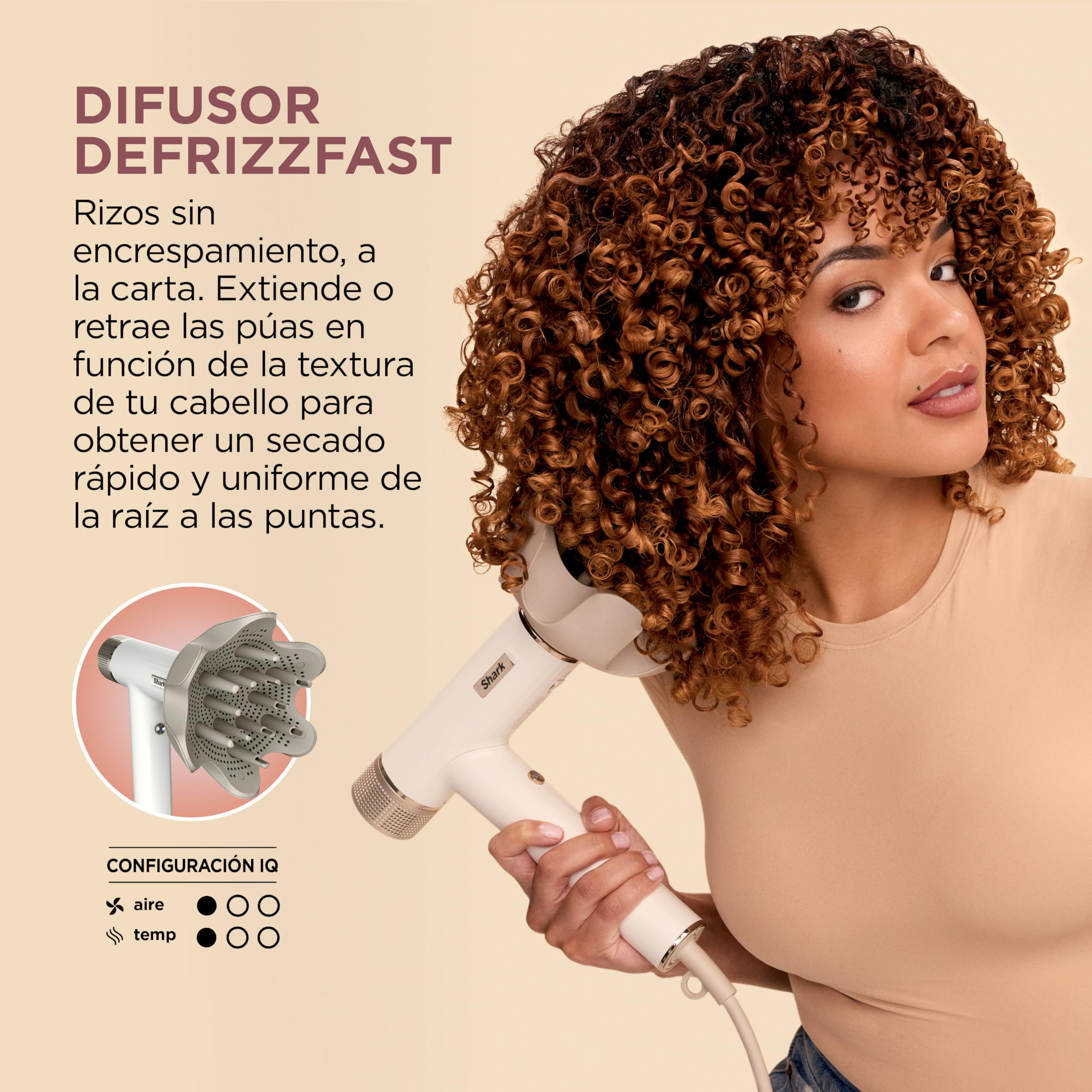 Shark SpeedStyle Secador de pelo y Rapid Gloss Finisher con bolsa de viaje, 5 moldeadores, para todo tipo de cabellos, secado rápido, sin dañar el cabello, ajustes automáticos, en blanco seda, HD352EU