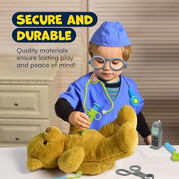 Kidzlane Doctor Kit for Kids - Kids Doctor Playset with Electronic Stethoscope - Kid Doctor Play Set - Pretend Play Doctor Set for Toddlers - Children's Realistic Dr. Kit with Sounds