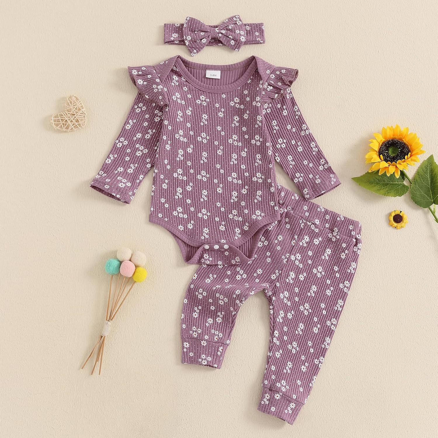 Baby Girl Fall Clothes Set Little Sister Lil Sis Long Sleeve Romper Pants Set Cute Infant Newborn Outfit 3 6 9 12 Months - Image 2