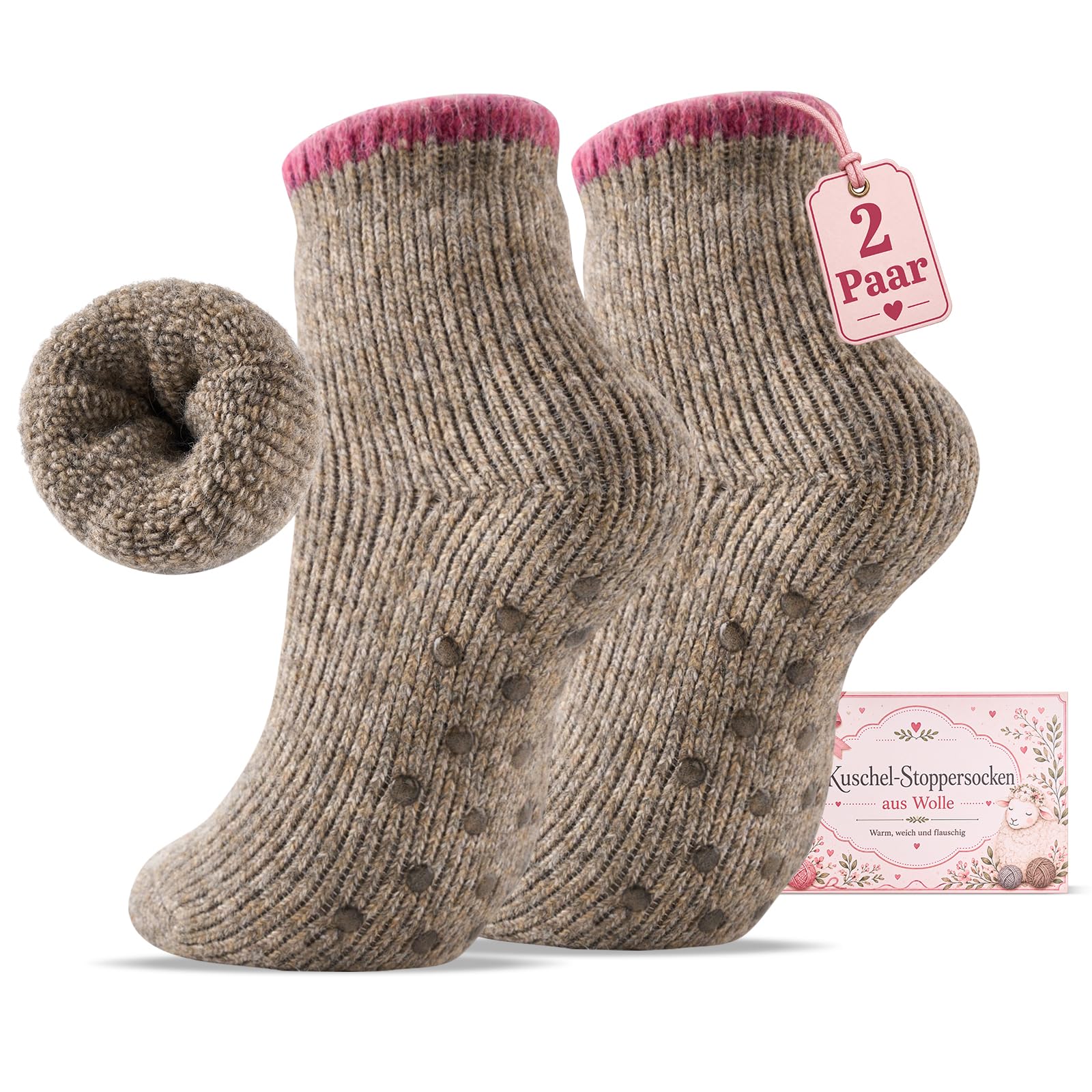 Kuschelsocken Damen, Thermosocken und Wollsocken, warm und dick | Flauschige Stoppersocken für Damen – ein kuscheliges Geschenk, ideal zum Lesen, Fernsehen oder Schlafen.