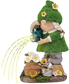 TERESA'S COLLECTIONS Garden Gnome Ornaments with Solar Outdoor Lights fo...