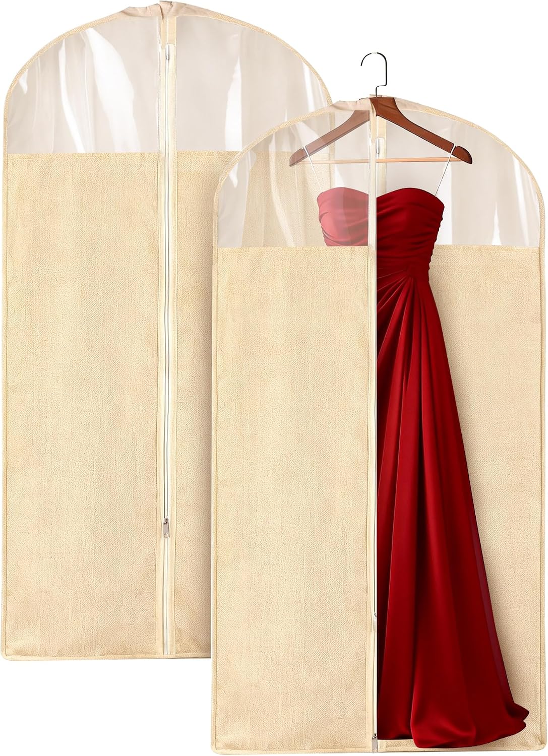 2 Pack 24 x 60 Inches Cotton Garment Bags for Hanging Clothes