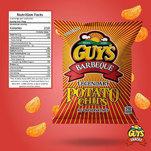 Miniatura 2 de Papas fritas para barbacoa de Guys  Paquete de 24 patatas fritas para barbacoa con una mezcla única de especias con sabor legendario, frituras y