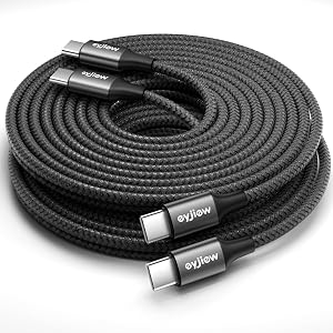 USB C to USB C Cable[10ft,2Pack],PD 60W Long Type C to C Fast Charging Cord | USBC Charger Cable for iPhone 17 Air 16 15 Plus Pro Max,MacBook iPad Pro/Air,Samsung Galaxy S26 S25 S24,Switch,PS5
