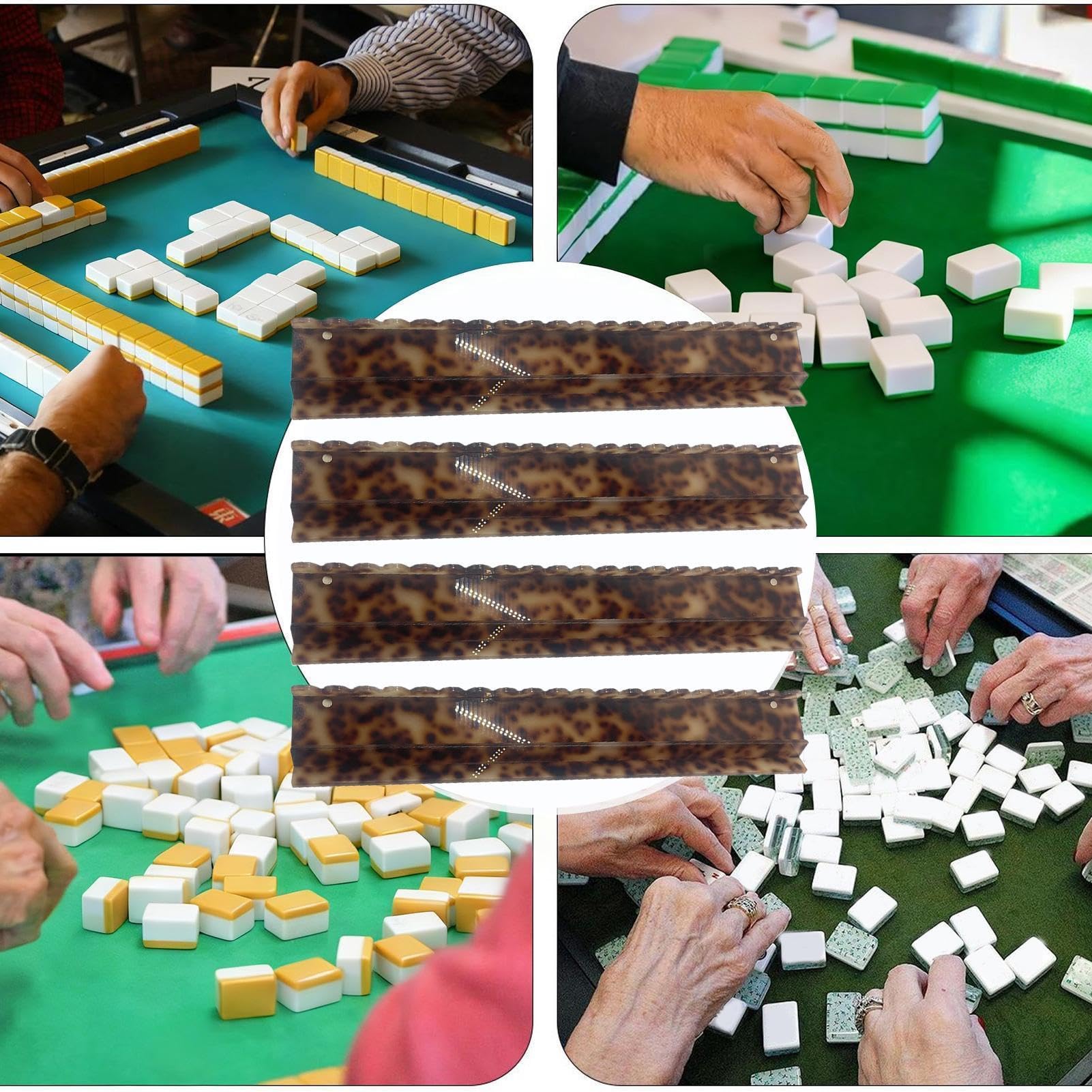 Mahjong Fliesenregal und Schieber, Acryl, magnetisch, Majiang-Fliesenständer, für Mahjong-Dominosteine, Hausparty, Reisen, Club, Urlaub, festlich, Damen, Herren, Erwachsene