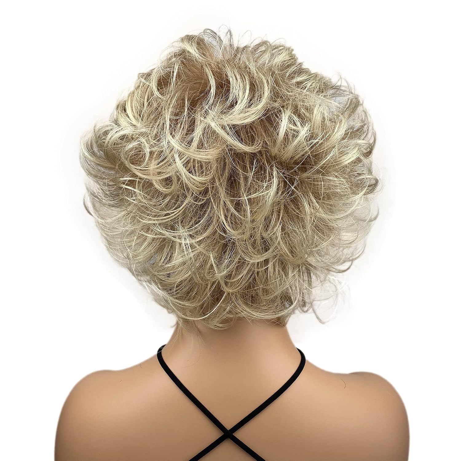 Wiginway Short Blonde Ombre Choppy Layers Synthetic Hair Wigs for women