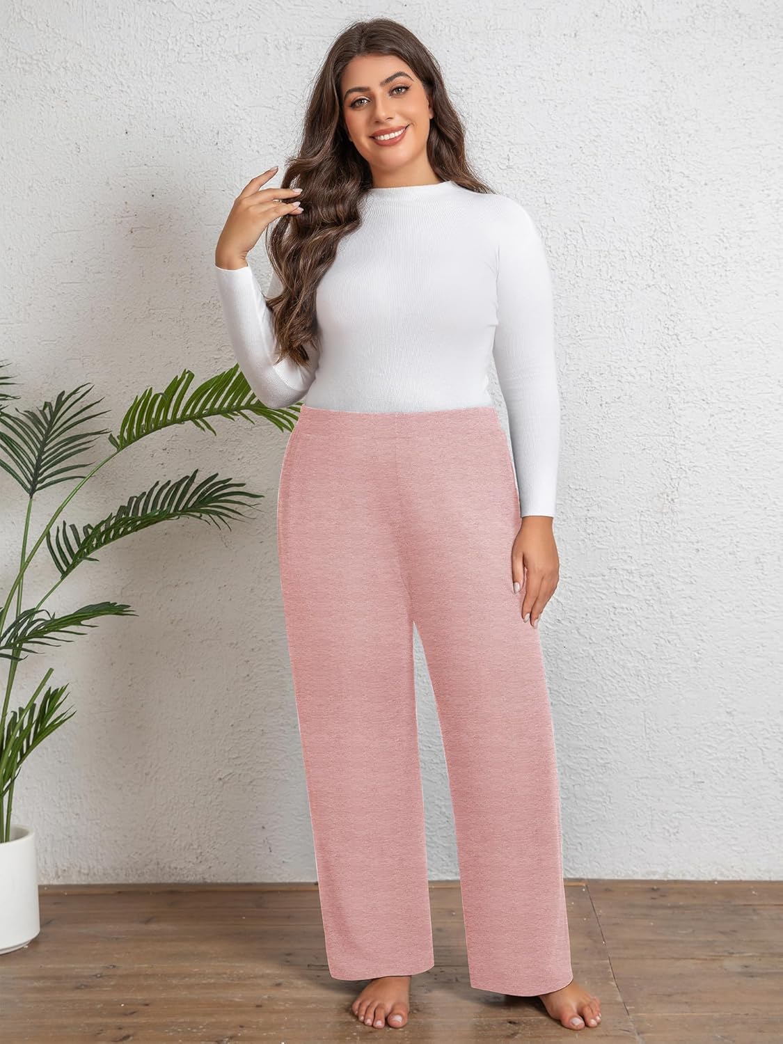 3 Pack Women's Plus Size Sweatpants, High Waist Wide Leg Pants, Loose Casual Pajama Pants, Yoga Pants with Pockets - Image 5