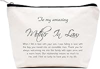 Vista 152 de LIBIHUA Bolsa de maquillaje para mujer, bolsa de cosméticos regalos para ella, bolsa de viaje femenina, Beige natural, 283-a mi increíble tía futura