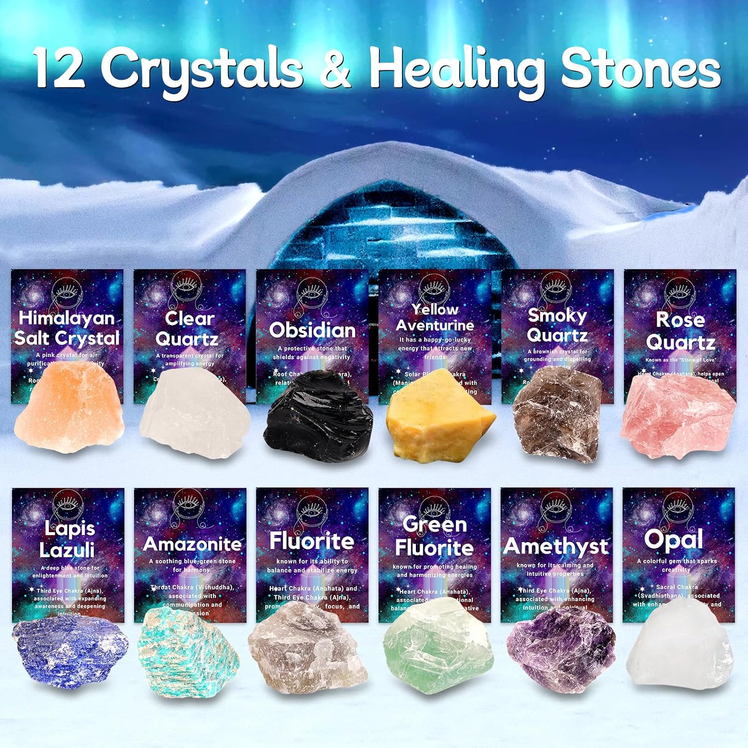 Advent Calendar 2024 Crystals Adult, 12 Days Christmas Countdown Surprises Crystals&Healing Stones Set, Natural Gemstone Crystals Advent Calendar 2024 Rock Collection Gift for Adults Teens Girls Boys