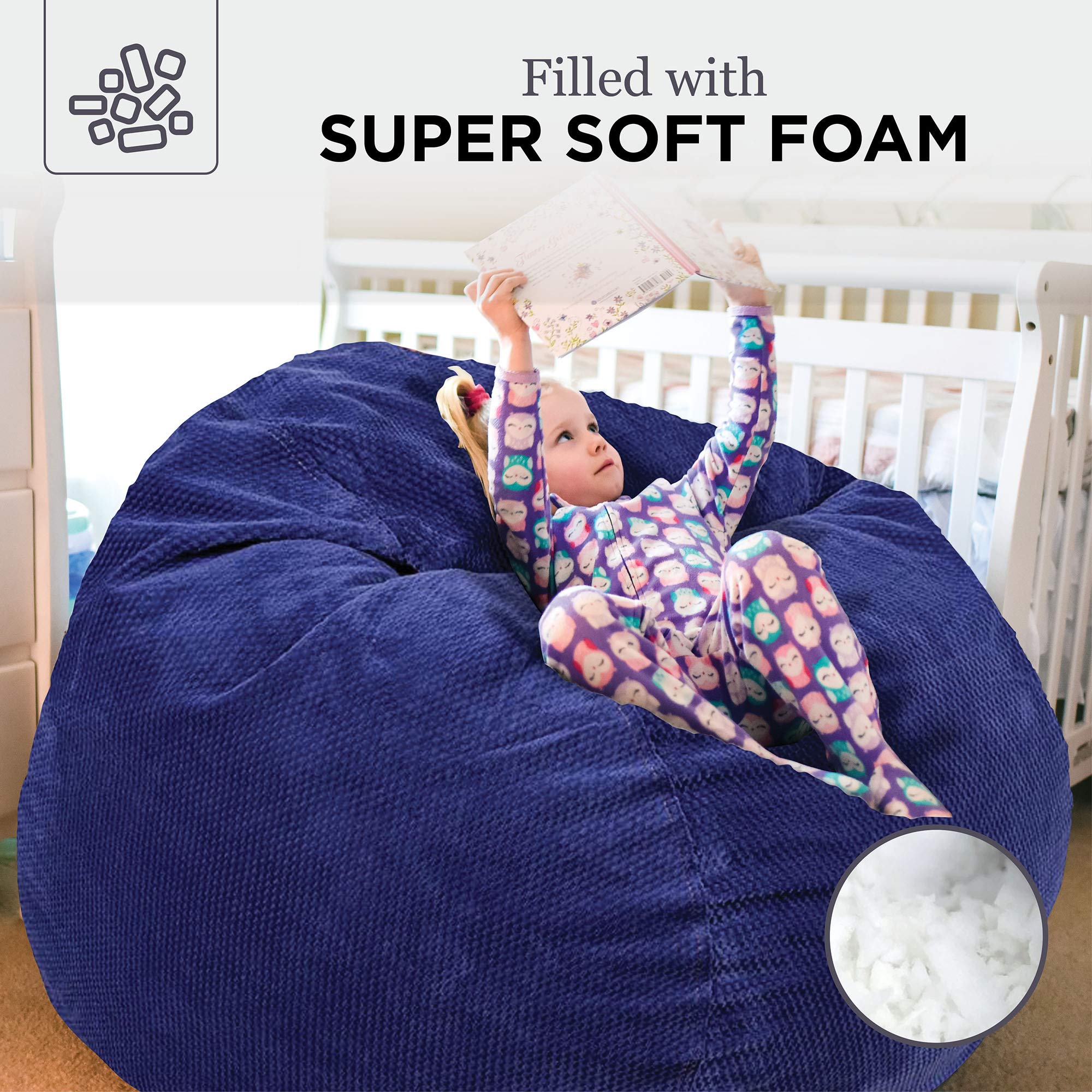 CordaRoy's Chenille Bean Bag Chair, Convertible Chair Folds from Bean