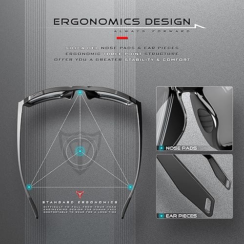 Miniatura 3 de ATTCL Gafas de sol polarizadas para hombre, gafas deportivas casuales con protección UV, marco hexagonal TR90