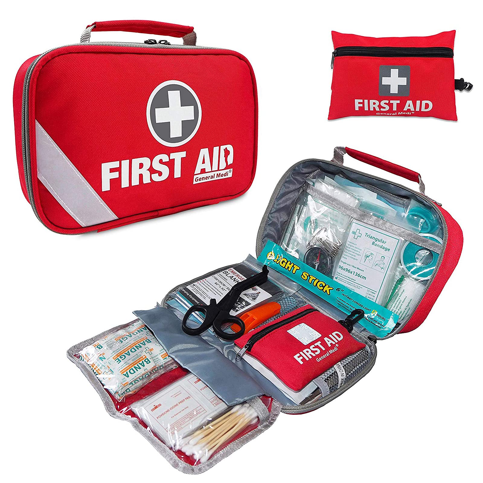 First Aid Kit (215 Piece) + Bonus 43 Piece Mini First Aid Kit