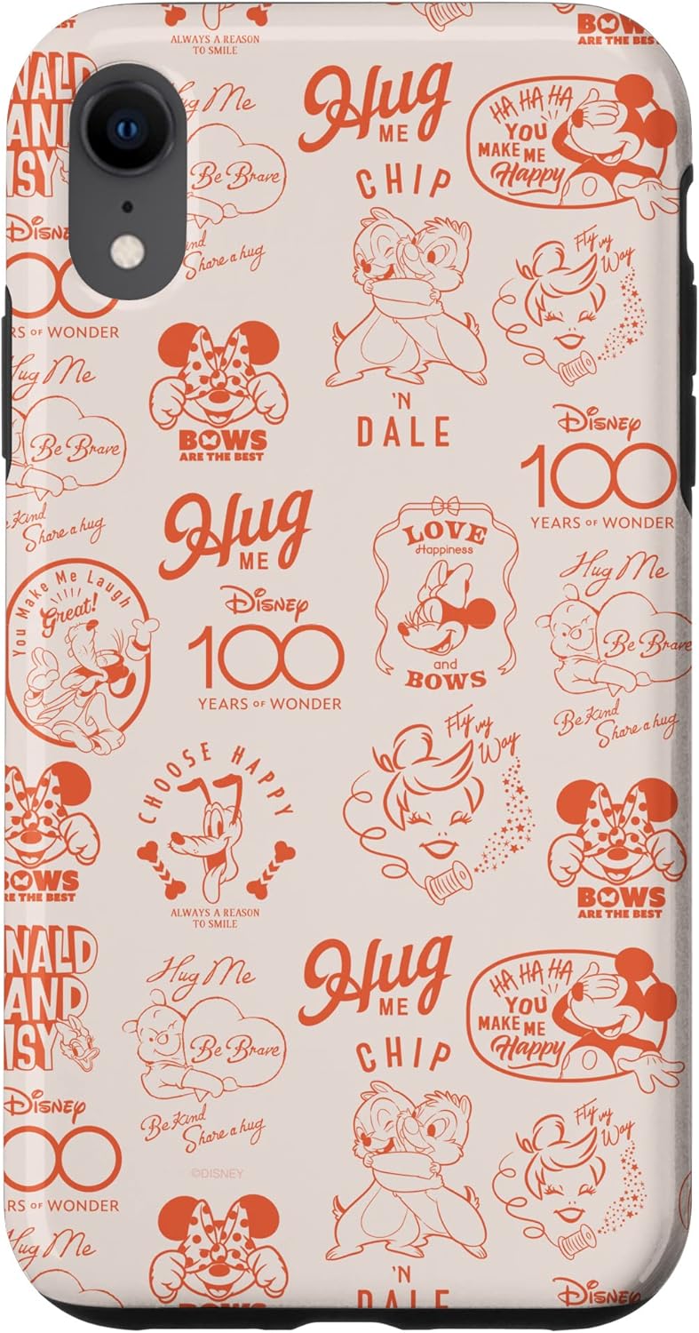 iPhone XR Disney 100 Logo Disney Characters Hugs and Happy Faces D100 Case