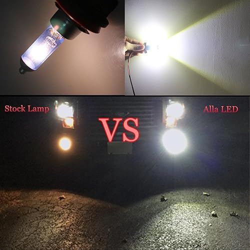 Miniatura 2 de Alla Lighting Bombillas LED antiniebla 9006 HB4 de 2400 lúmenes, 6000 K, xenón blanco superbrillante, lámparas antiniebla de repuesto para