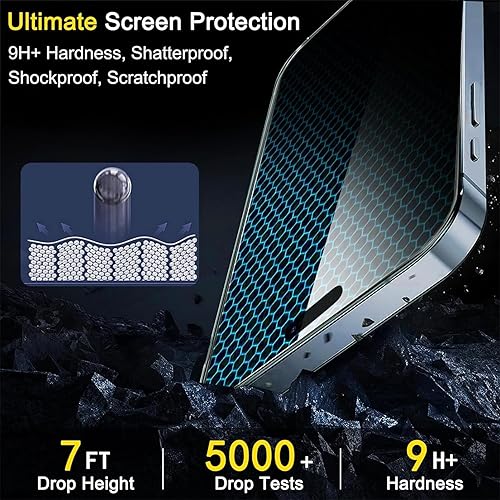 Miniatura 8 de Ferilinso Paquete de 4 protectores de pantalla para iPhone 15 con 4 protectores de lente de cámara de vidrio templado, compatible con fundas de