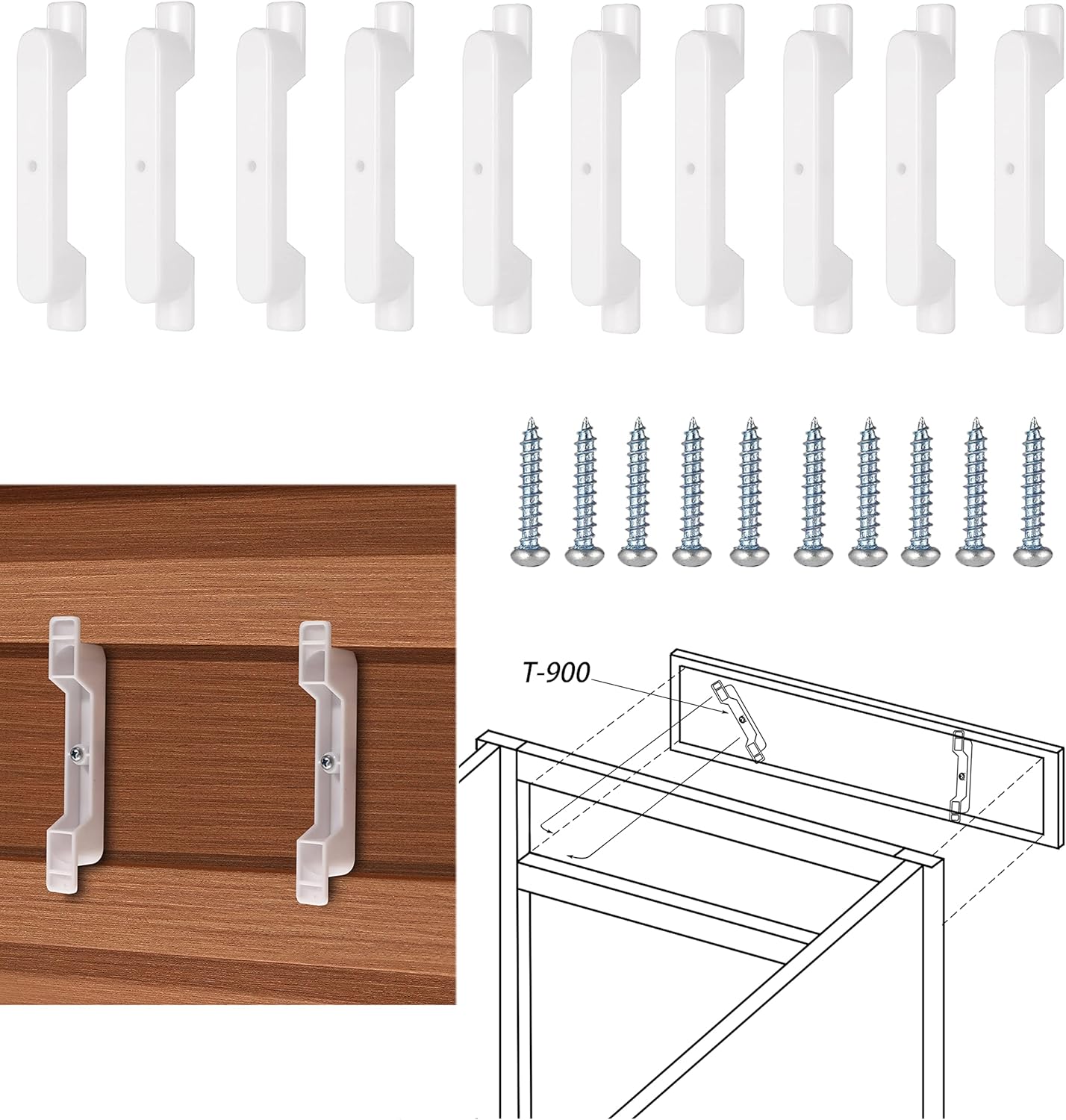 False Front Clips, 10 Pairs with Screws for False Drawers