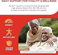 Vista 2 de Geritol Liquid Vitamin and Iron Supplement, Energy Support, Contains High Potency B-Vitamins and Iron, Pleasant Tasting, Easy to Swallow, No