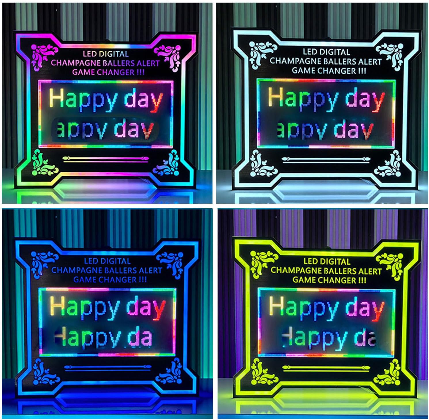 LED Bottle Service Sign - Acrylic VIP Club Light Lightweight Handheld Light Box,Luminous LED Presenter,with Color Change,Suitable for bar Parties A