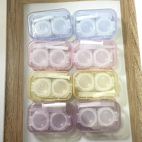 Miniatura 2 de Howinn Paquete de 8 fundas para lentes de contacto coloridas, estuche de contacto transparente, mini lente de contacto portátil para exteriores, kit