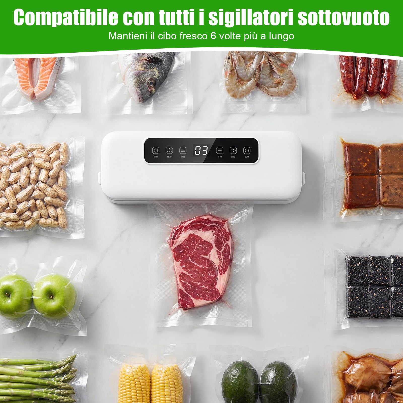 Sacchetti Sottovuoto Alimentari 100 Buste 30x40 cm – Senza BPA, Goffrati, Compatibili Tutte Macchine Sottovuoto, Ideali per Conservazione e Cottura Sottovuoto