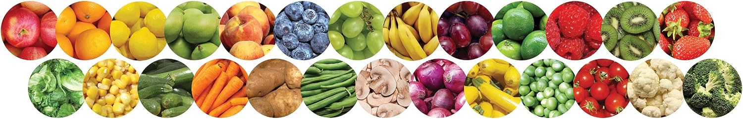 Hygloss Products Fruits and Veggies Die-Cut Bulletin Board Border – Classroom Decoration – 3 x 36 Inch, 12 Pack, Multicolor