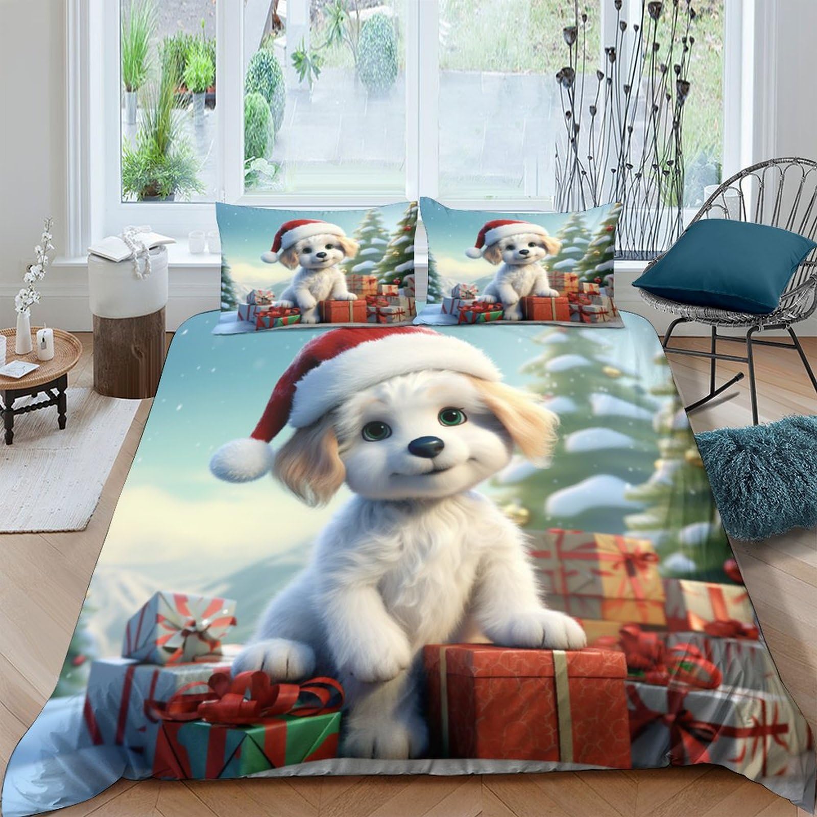 Cadeau de Noël parure de lit chiot pour le bonheur des petits et grands