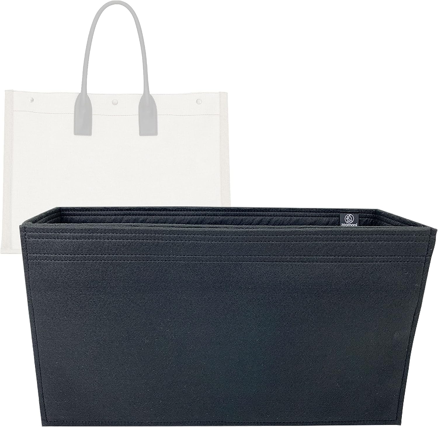 Zoomoni Premium Bag Organizer for Saint Laurent Rive Gauche Tote [48cm/18.8″] Insert (Handmade/20 Color Options) [Purse Organiser, Liner, Insert, Shaper]